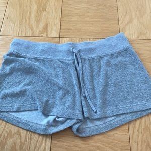 Light gray hardtail terry shorts